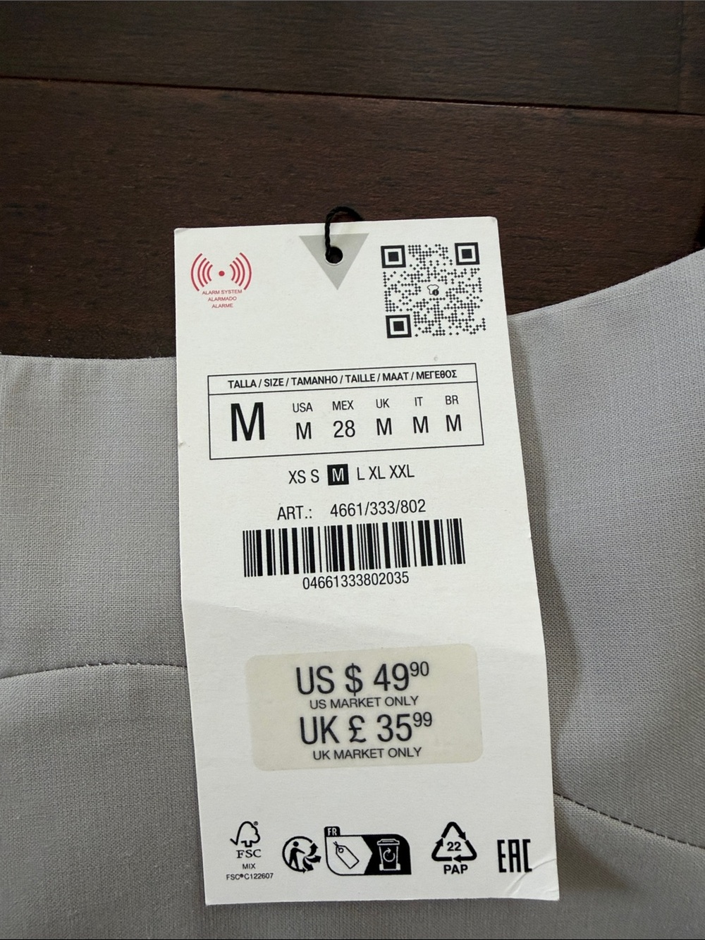 Zara Light Gray Sleeveless Square-Neck Mini Dress - Picture 2 of 5